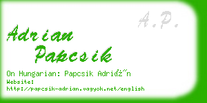 adrian papcsik business card